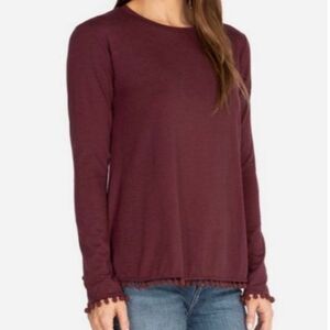 Flaw Johnny Was Calme Long sleeve Burgundy Long Sleeve Knit Shirt Size Small